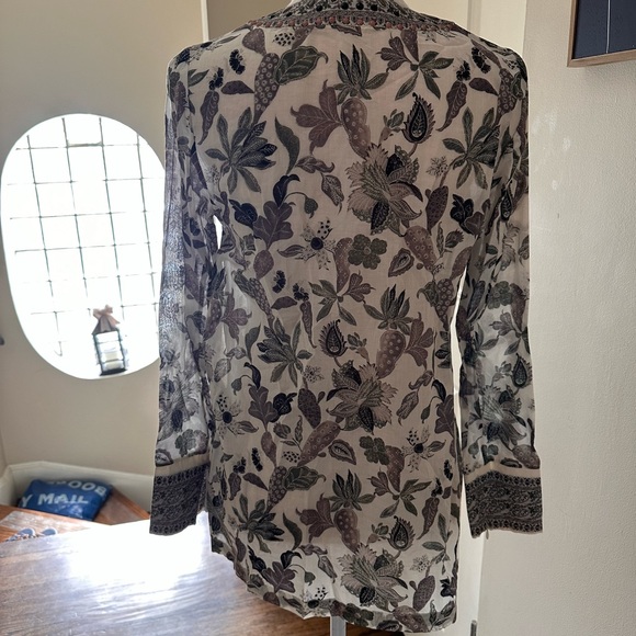 Tory Burch Embellished Floral Print Tunic - Picture 4 of 5